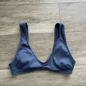 Blue Ribbed aerie bikini top